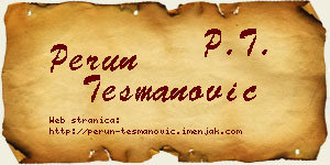 Perun Tešmanović vizit kartica